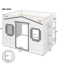 Streamdale Furniture Full Size House Loft Bed With Ladder