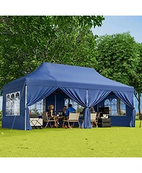 Sugift 10 x 20 Feet Pop Up Canopy Tent with 6 Sidewalls Windows and Carrying Bag for Party Wedding Picnic