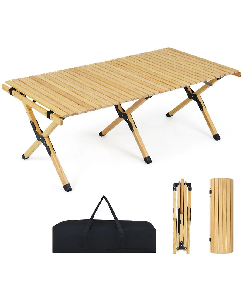 Sugift 48 inches Folding Camping Table with Carry Bag for Backyard