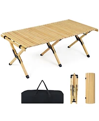 Sugift 48 inches Folding Camping Table with Carry Bag for Backyard