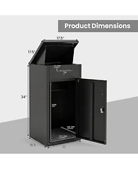 Gouun Outdoor Package Delivery Box with Anti-Theft Board and Lockable Front Door