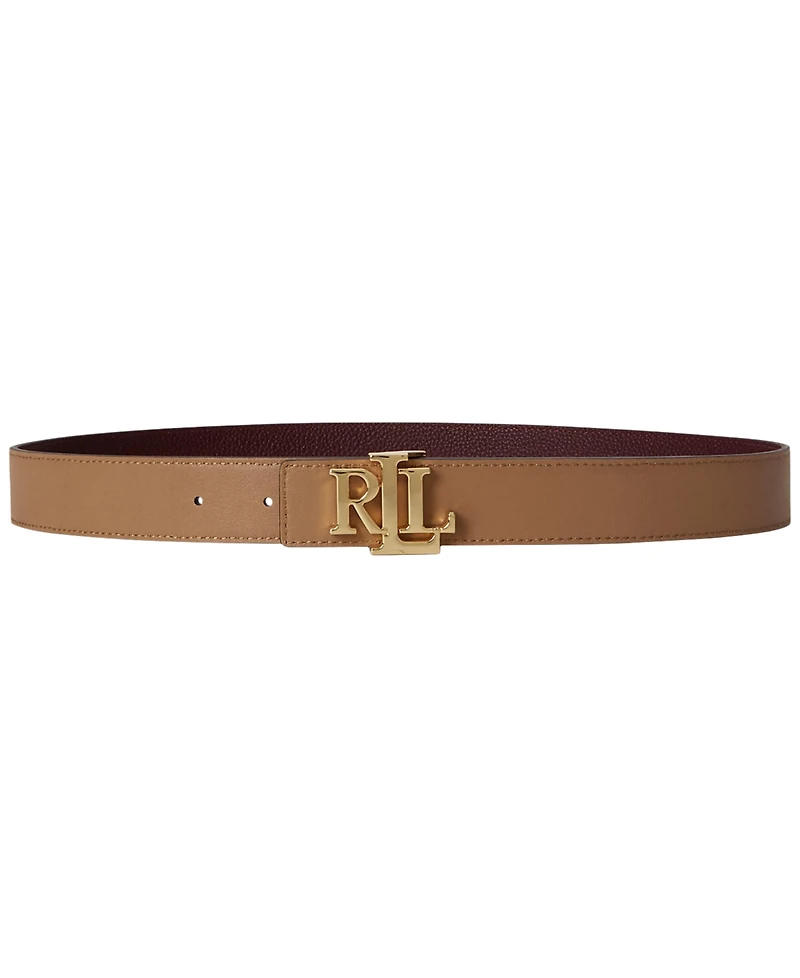 Lauren Ralph Reversible Pebbled Leather Buckle Belt