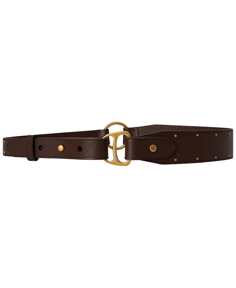 Lauren Ralph Studded D-Ring Wide Belt