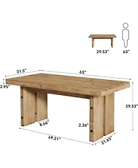 Tribesigns Executive Desk, Solid Wood Computer Desk with Large Tabletop, Farmhouse Writing Conference Table Workstation for Home Office