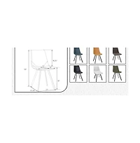 LeisureMod Markley Modern Leather Dining Chair With Metal Legs