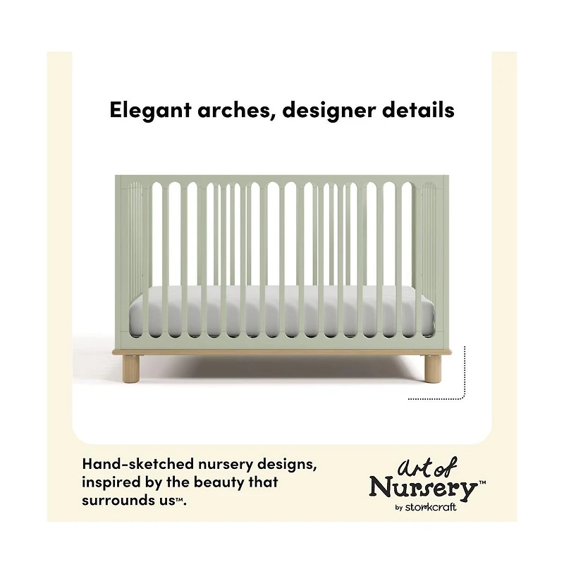 Storkcraft Deluxe 3-in-1 Convertible Crib with Bonus Toddler Guardrail