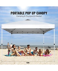 Vevor Pop Up Canopy Party Tent 10 x 10 ft with Portable Bag for Camping White