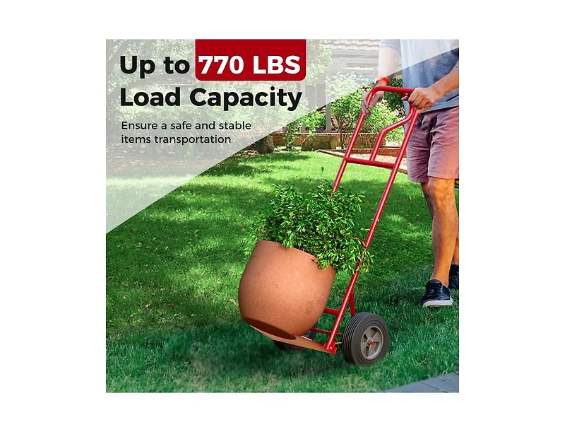 Sugift 660 lbs P-Handle Hand Truck with Foldable Load Plate
