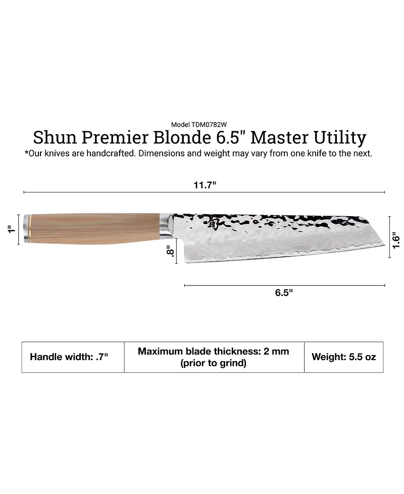 Shun Stainless Steel Premier Blonde Master 6.5" Utility Knife