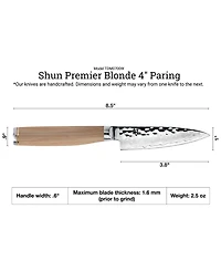 Shun Stainless Steel Premier Blonde 4" Paring Knife
