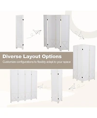 Slickblue 4-Panel Folding Room Divider with Pegboard Design