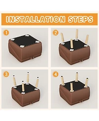 Streamdale Furniture Foldable 2-in-1 Wooden Pet Stairs for Small Dogs and Cats