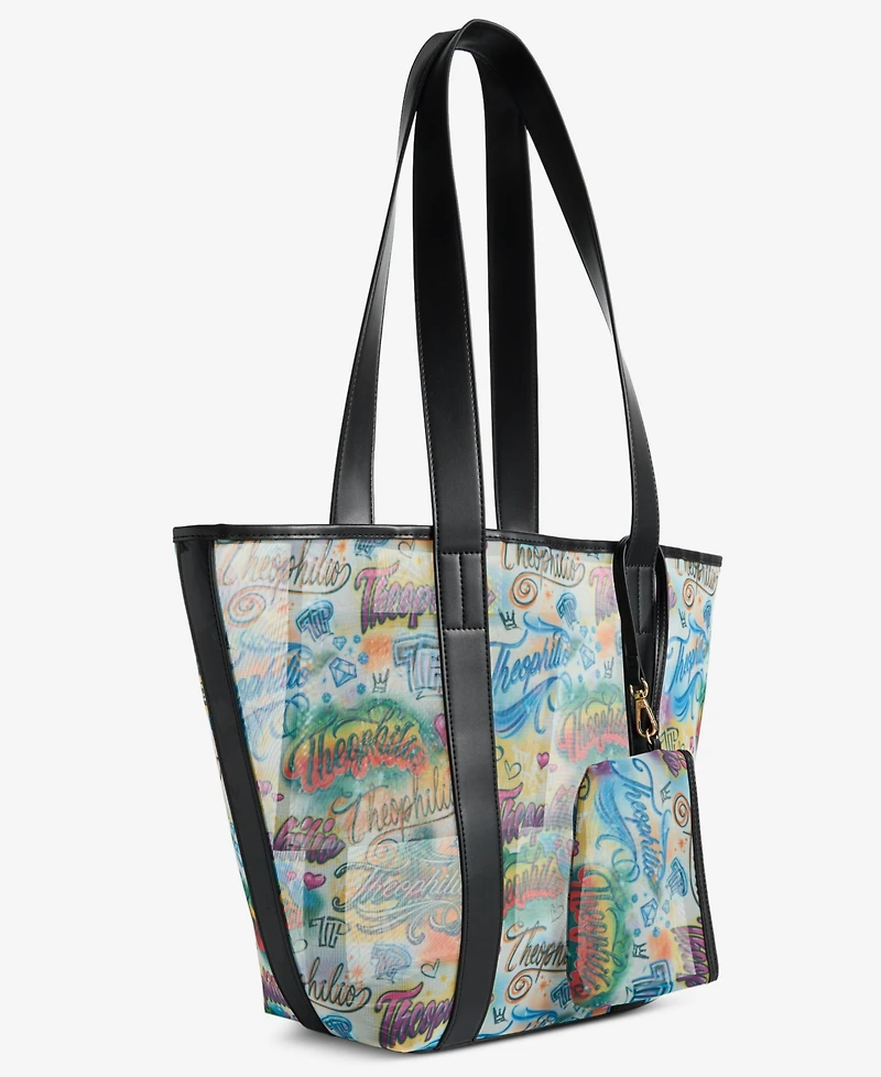 Theophilio | Macy's Graffiti Print Mesh Tote Bag & Removable Pouch Set, Macy's Exclusive