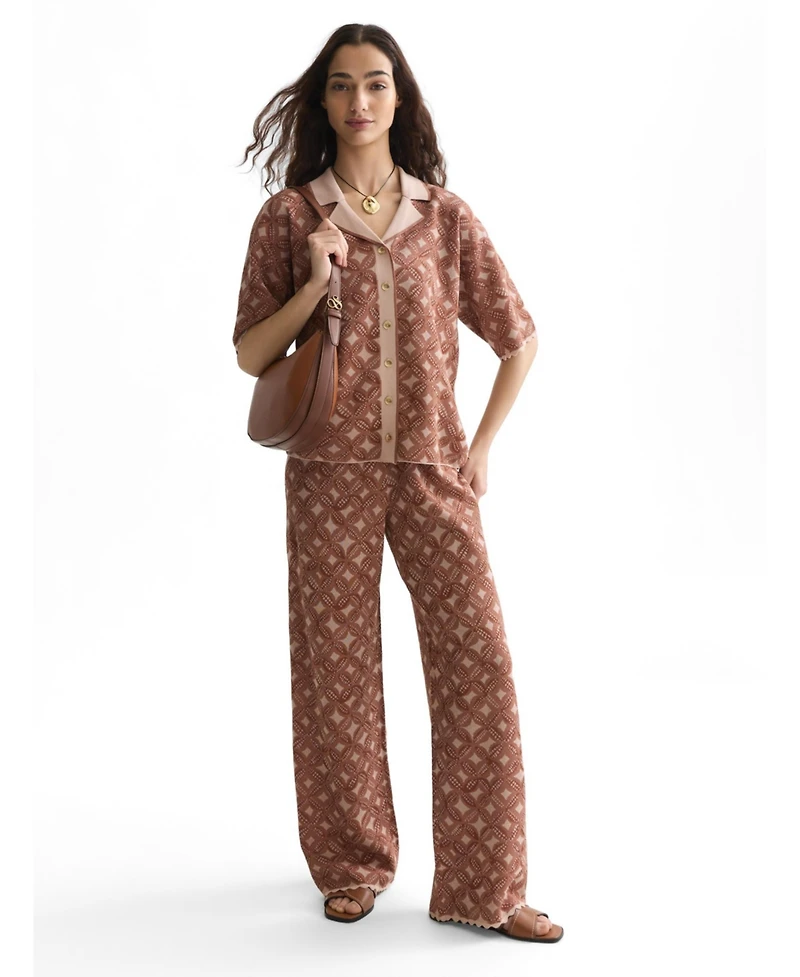Scotch & Soda Women's and Jacquard Knitted Relaxed-Fit Trousers