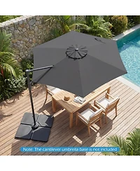 Gouun 10 Feet Patio Cantilever Umbrella with Foot Pedal and Air Vent