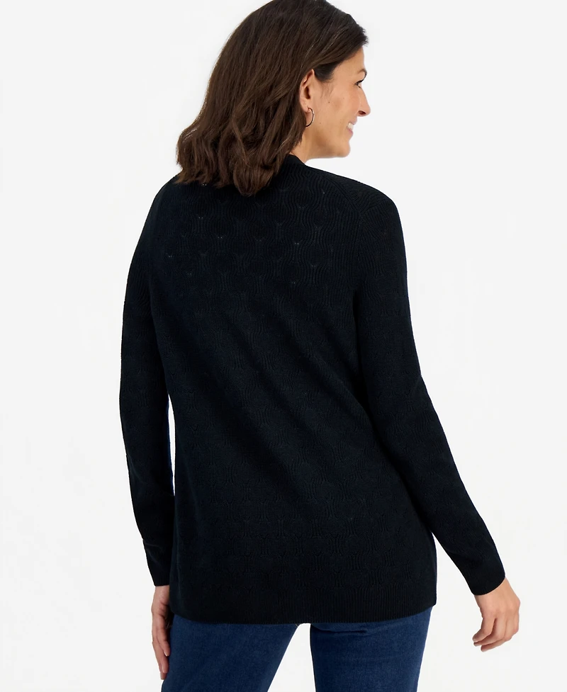 Style & Co Petite Textured Open-Front Cotton Cardigan Sweater, Macy's Exclusive