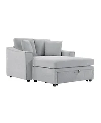 Streamdale Furniture Modern 53.5'' Chaise Sofa Bed with Hidden Storage and Pillows
