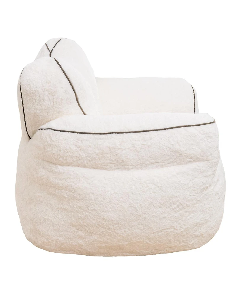 Streamdale Faux Fur Heart-Shaped Bean Bag Chair for Adults