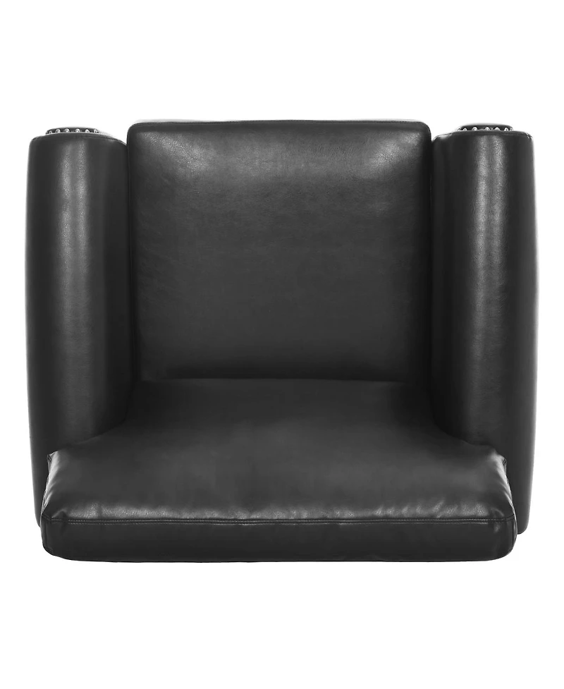 Streamdale Furniture Modern Pu Leather Rolled Arm Sofa with Birch Wood Legs