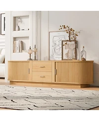 Streamdale Furniture Modern Tv Stand with Hidden Storage and Rounded Corners for 65''-70'' TVs