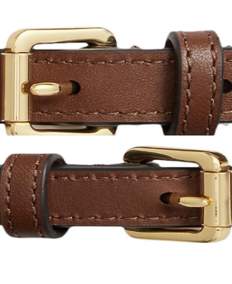 Lauren Ralph Leather Trim Stacked Chain Belt