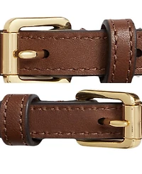 Lauren Ralph Leather Trim Stacked Chain Belt