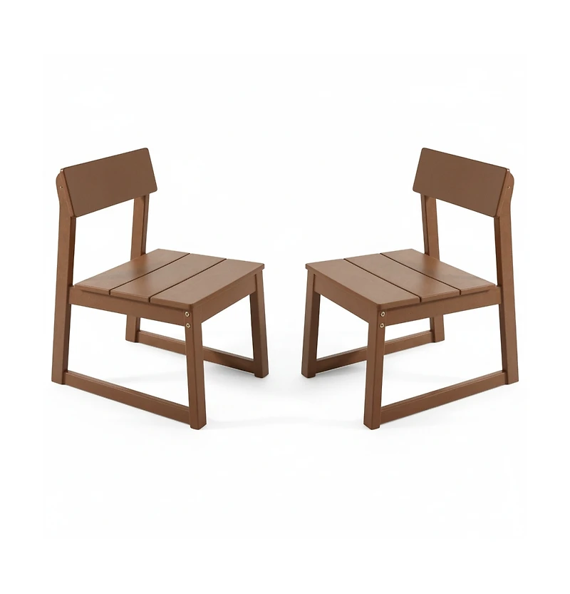 Clihome 2-Pack Hdpe Outdoor Garden Chairs - Modern Patio Dining Set with Weather-Resistant Frame