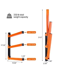 Xdovet Wall Mount Lumber Rack Industrial 3-Level