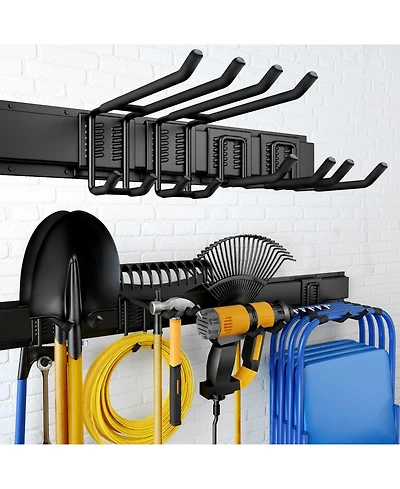 Xdovet Wall Mount Garden Tool Organizer Metal Hooks Shed Rack