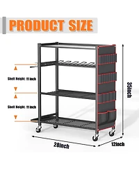 Xdovet Rolling Power Tool Storage Cart Drill Organizer Rack Wheels