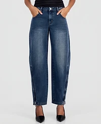 Bar Iii Women's High-Rise Barrel Jeans, Macy's Exclusive