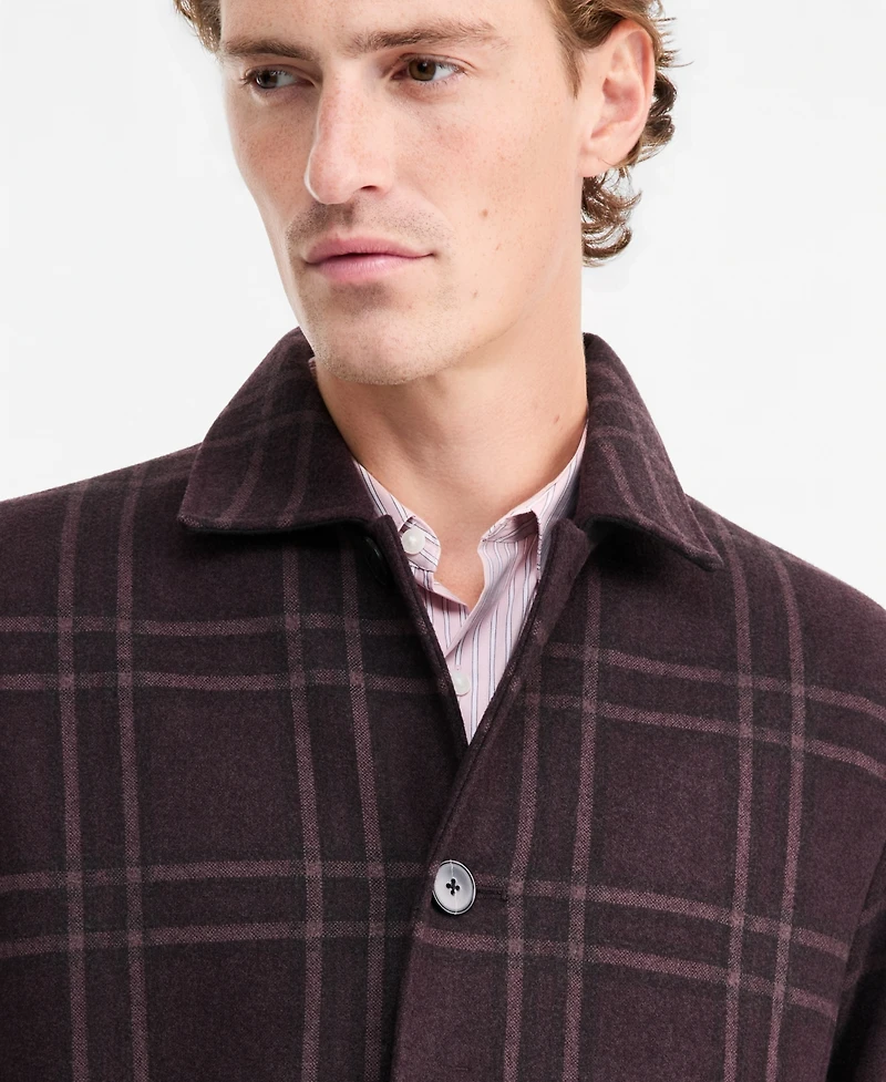 Alfani Men's Blake Window-Pane Plaid Coat, Macy's Exclusive