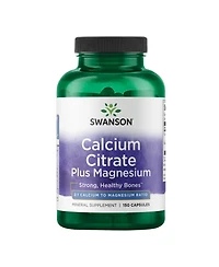 Swanson Calcium Citrate Plus Magnesium Mineral Supplement for Bone Strength, Energy, Muscle Relaxation and Cardiovascular Support 150 Capsules