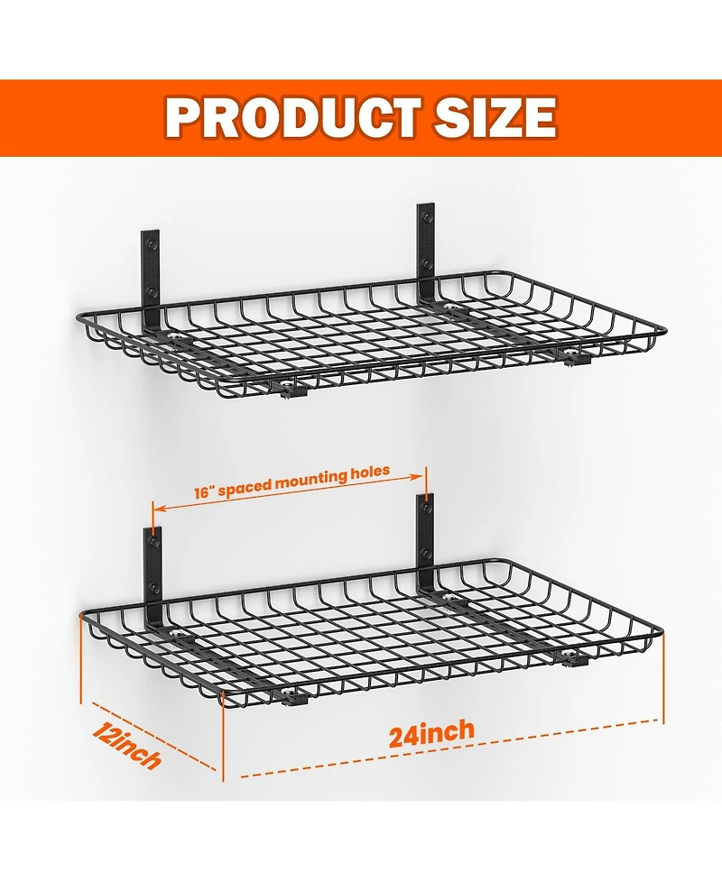 Xdovet Wall Mounted Metal Rack Heavy-duty Organizer Storage Shelf