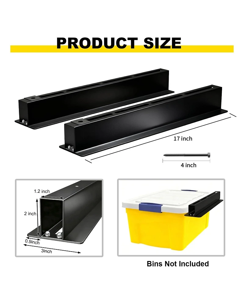 Xdovet Overhead Garage Storage Rack Tote Bin System