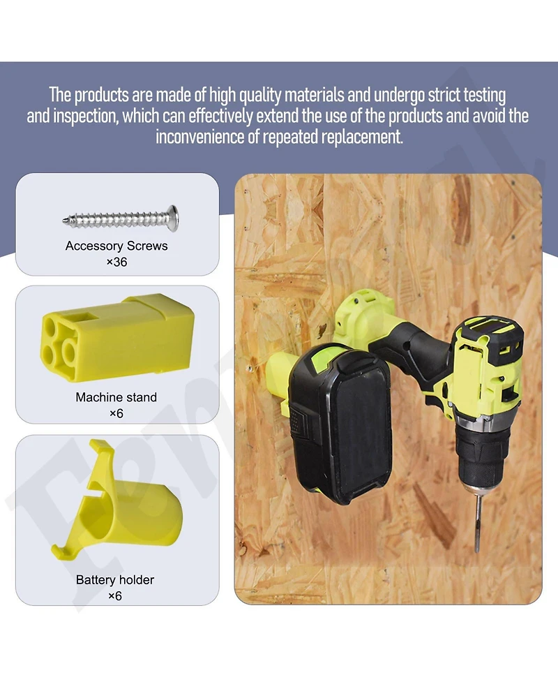 Xdovet Wall Mounted Power Tool Holder Set Garage Storage and Organization Rack
