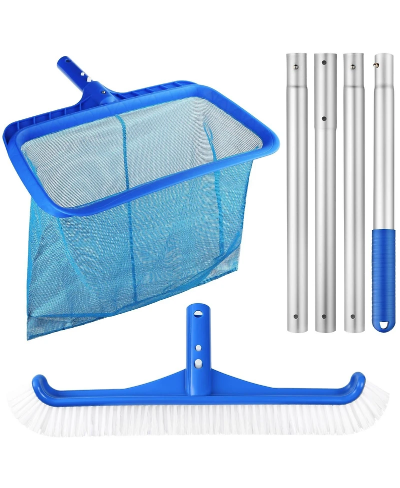 Xdovet Pool Skimmer Net Telescopic Pole Brush Set