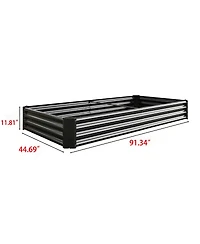Streamdale Furniture 2Piece 8x4x1ft Metal Raised Rectangle Garden Planter Beds