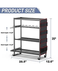 Xdovet Rolling Power Tool Storage Cart Drill Organizer Rack