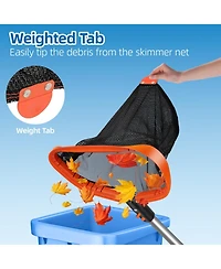 Xdovet Pool Net Skimmer Double-layer Aluminum Frame Leaf Rake
