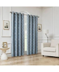 Sun Zero Adria Trellis Embroidered 100 Blackout Grommet Curtain Panel