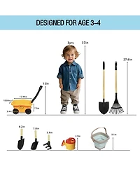 Xdovet Toddler Wheelbarrow Gardening Tools Sandbox Beach Toy Set
