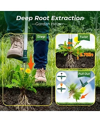 Xdovet Weed Puller Stand Up Weeder 3 Claws Root Puller