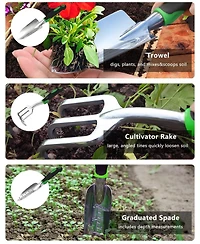 Xdovet Garden Tools Set Heavy Duty Hand Non Slip Handle Storage Bag Professional 10PCS