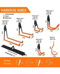 Xdovet Steel Wall Mount Organizer for Tools Ladder Hose Bike Rope Storage