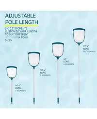 Xdovet Pool Skimmer Net Rake Aluminum Pole Mesh