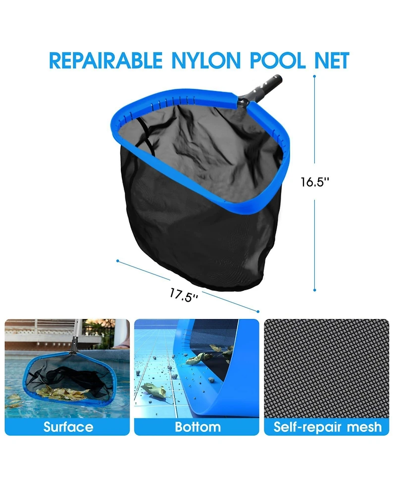 Xdovet Pool Cleaning Kit Skimmer Net Brush Chlorine Floater Scrubber