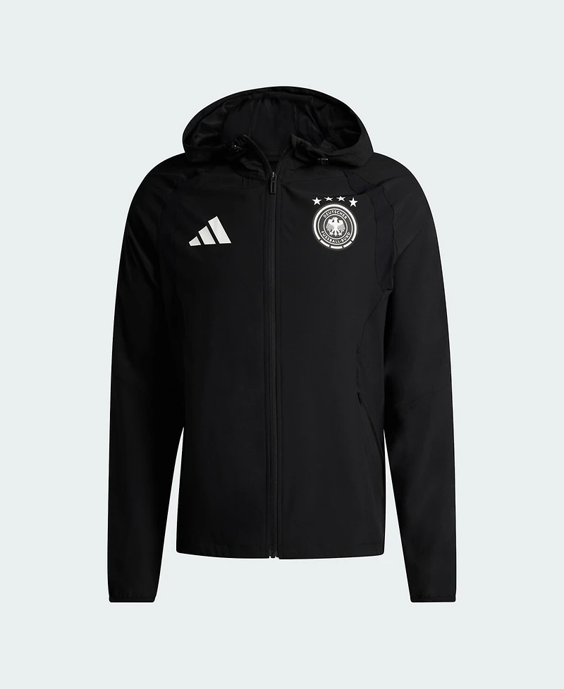 Adidas Men's Black Germany National Team Fifa x World Cup 2026 Tiro Travel Raglan Full-Zip Windbreaker