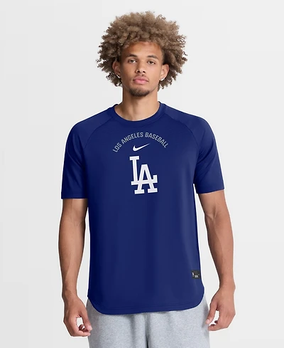 Nike Men's Royal Los Angeles Dodgers Authentic Collection Batting Practice Pre-Game Raglan Dri-fit T-Shirt