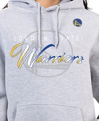 G-iii 4Her by Carl Banks Women's Gray Golden State Warriors Shadow Logo Tri-Blend Fleece Hoodie